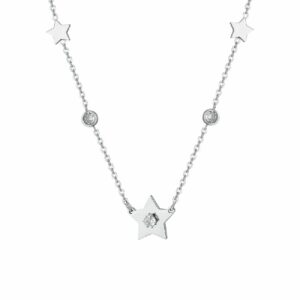 COLLANA DONNA IN ACCIAIO STELLE E ZIRCONI