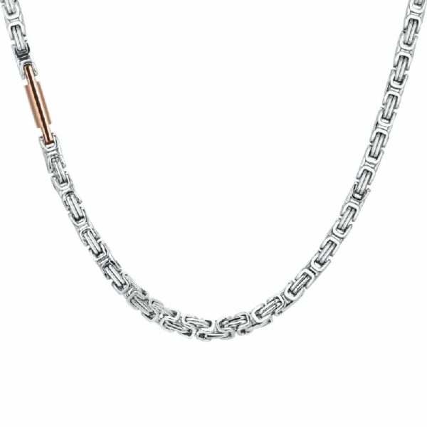 COLLANA UOMO IN ACCIAIO ELEMENTO IP ROSE