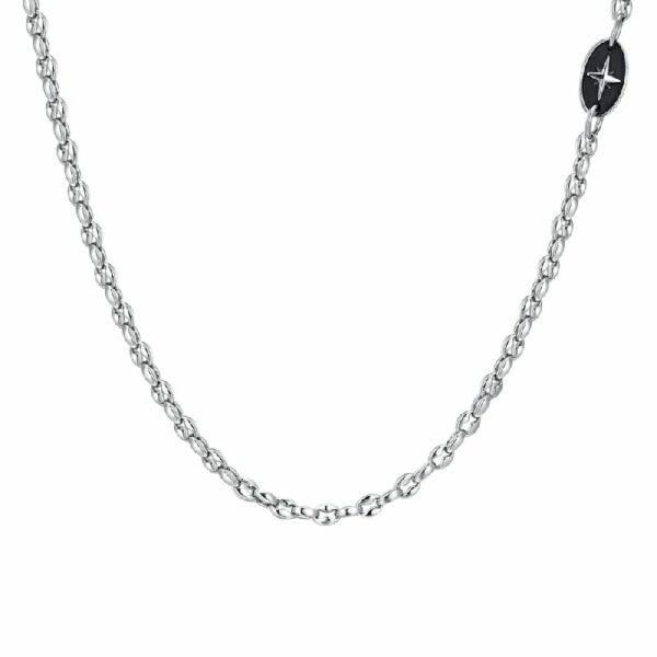 COLLANA UOMO IN ACCIAIO CON ROSA DEI VENTI