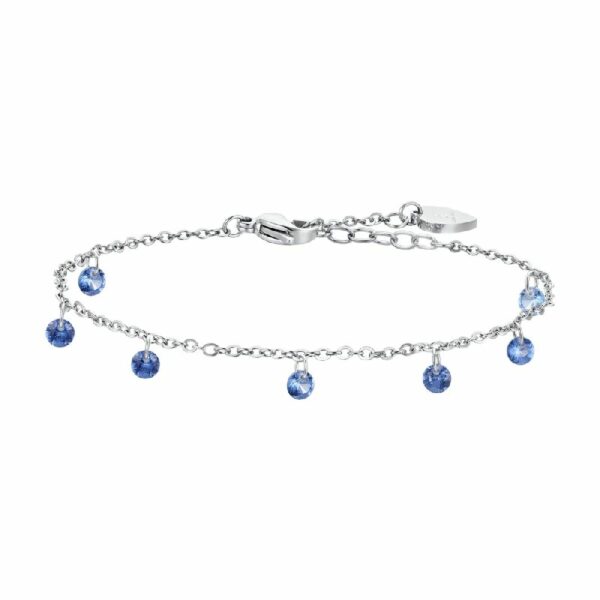 CAVIGLIERA DONNA IN ACCIAIO ZIRCONI BLU