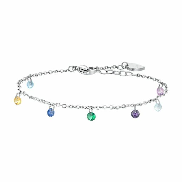 CAVIGLIERA DONNA IN ACCIAIO ZIRCONI MULTICOLOR