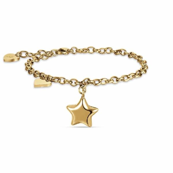 BRACCIALE DONNA IN ACCIAIO IP GOLD CON STELLA E CUORE