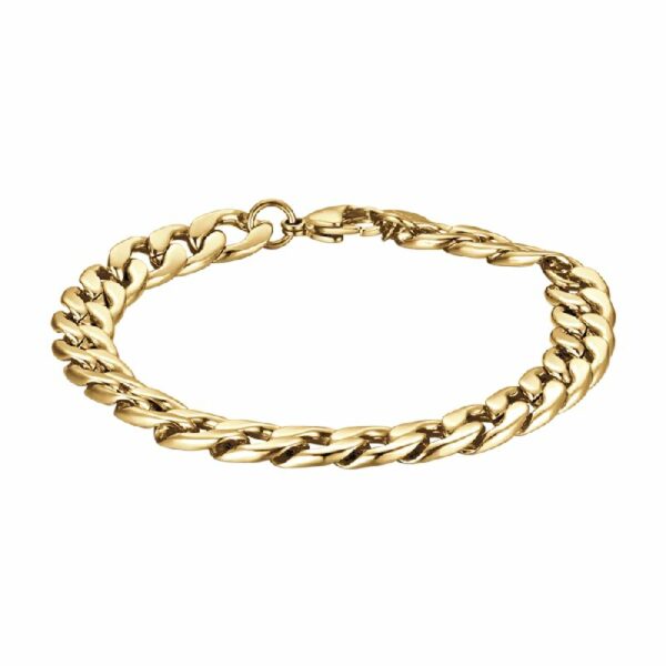 BRACCIALE UOMO IN ACCIAIO MAGLIA DORATA
