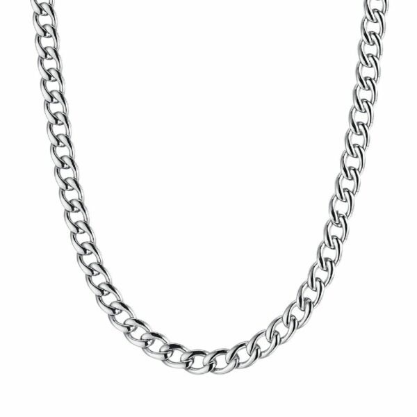 COLLANA UOMO IN ACCIAIO CON MAGLIA GROUMETTE 7 MM