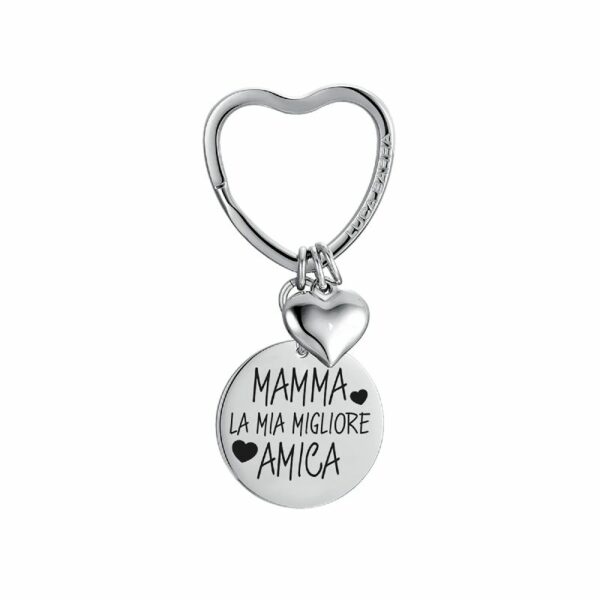 PORTACHIAVI DONNA IN ACCIAIO MAMMA SEI LA MIA MIGLIORE AMICA