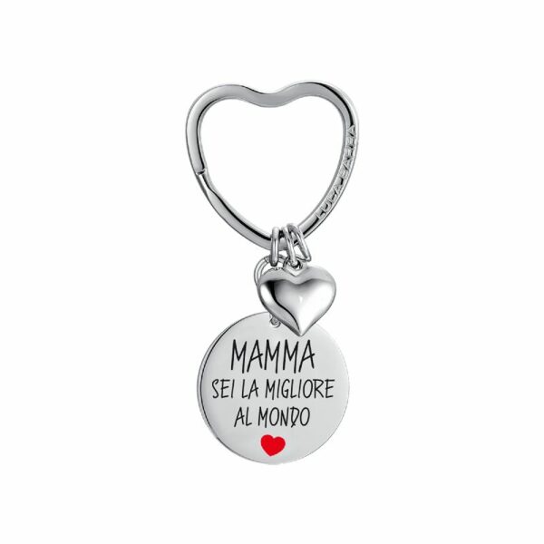 PORTACHIAVI DONNA IN ACCIAIO MAMMA SEI LA MIGLIORE AL MONDO