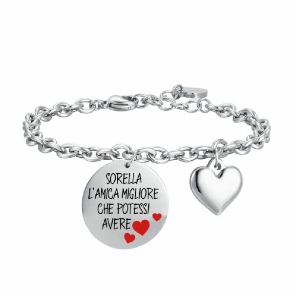 BRACCIALE DONNA IN ACCIAIO SORELLA L'AMICA MIGLIORE CHE POTESSI AVERE