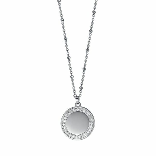 COLLANA DONNA IN ACCIAIO CON CRISTALLI BIANCHI