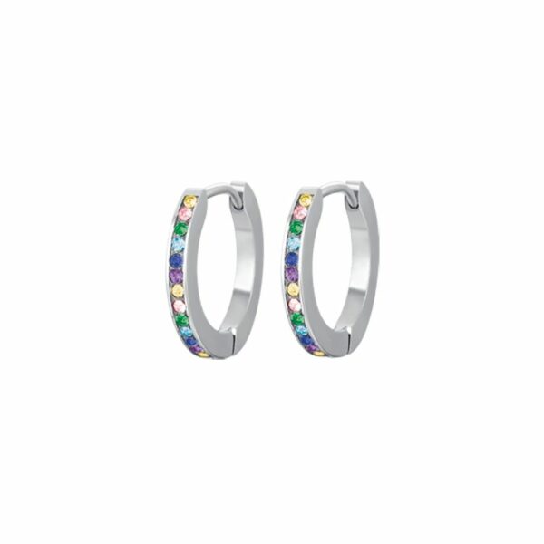 ORECCHINI DONNA IN ACCIAIO CON CRISTALLI MULTICOLOR
