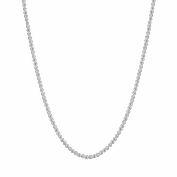 COLLANA UOMO IN ACCIAIO CON PERLE GRIGIE