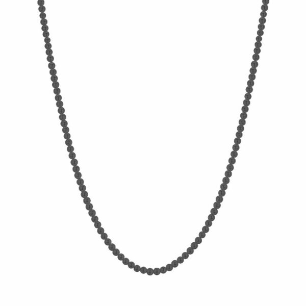 COLLANA UOMO IN ACCIAIO CON PERLE NERE