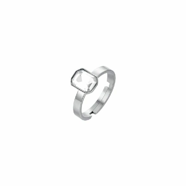 ANELLO DONNA IN ACCIAIO CON CRISTALLO BIANCO