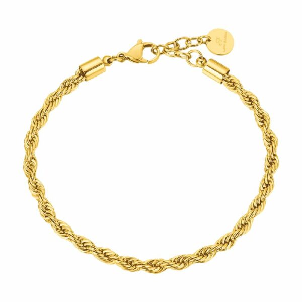 BRACCIALE UOMO IN ACCIAIO MAGLIA SOTTILE IP GOLD