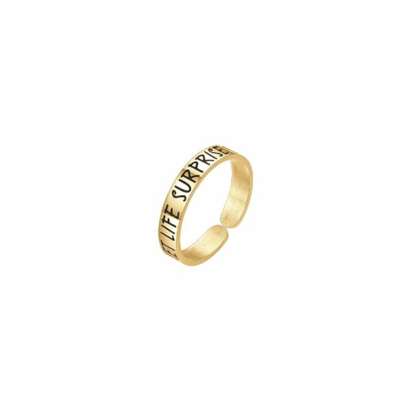 ANELLO DONNA IN ACCIAIO DORATO LET LIFE SURPRISE YOU