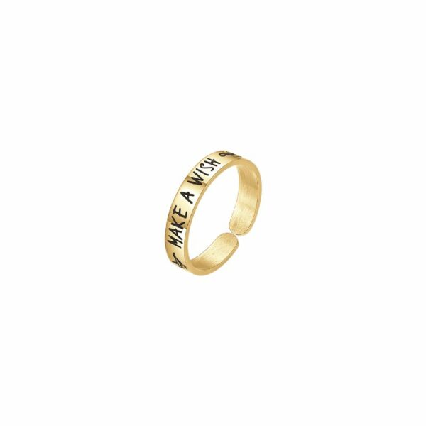 ANELLO DONNA IN ACCIAIO DORATO MAKE A WISH