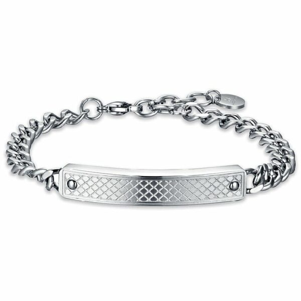 BRACCIALE UOMO IN ACCIAIO CON PIASTRA