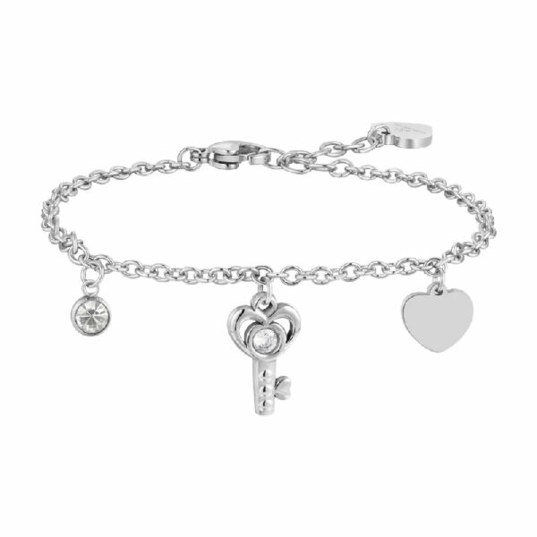 BRACCIALE DONNA IN ACCIAIO CHIAVE E CUORE