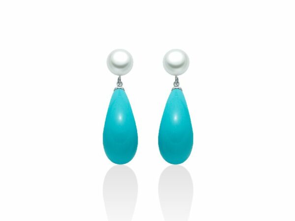 Orecchini bottone corallo turchese