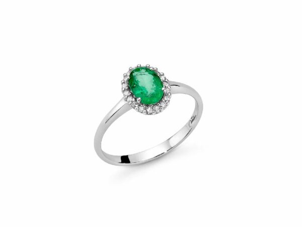 Anello con smeraldo