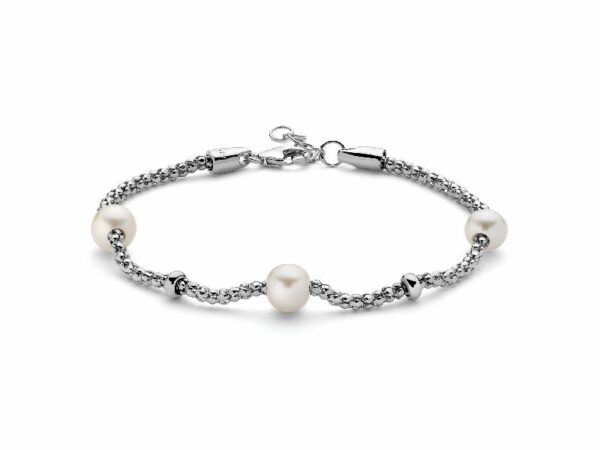 Bracciale in argento con perle