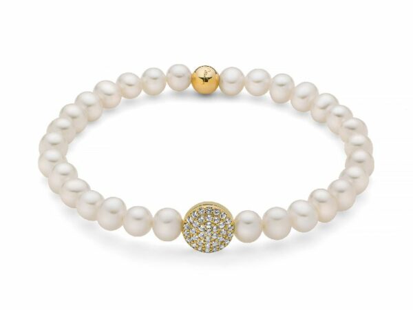 Bracciale di perle con cerchio giallo