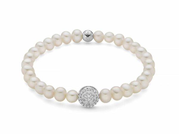 Bracciale di perle con charm bianco