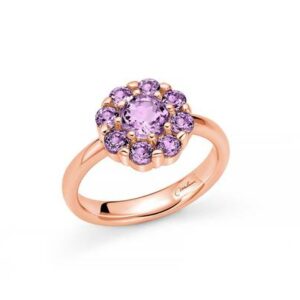 Anello in argento dorato e Ametista a fiore