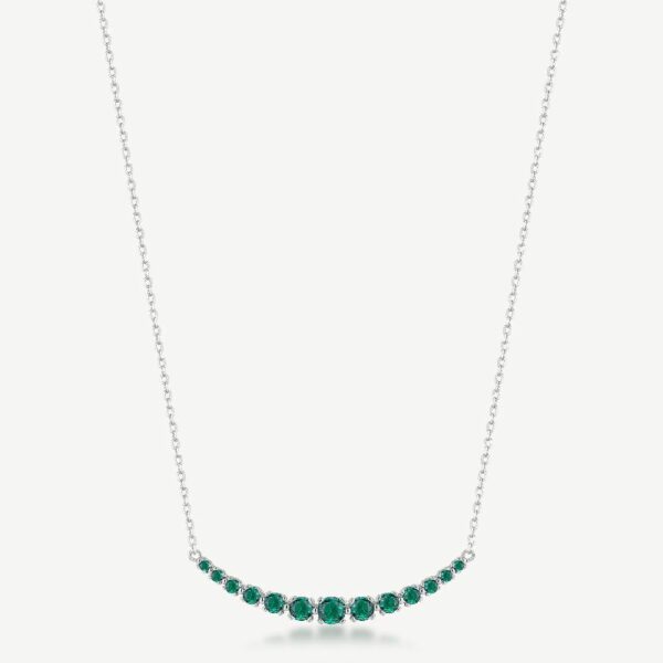Collana FANCY in argento 925/1000 rodiato, e cubic zirconia emerald