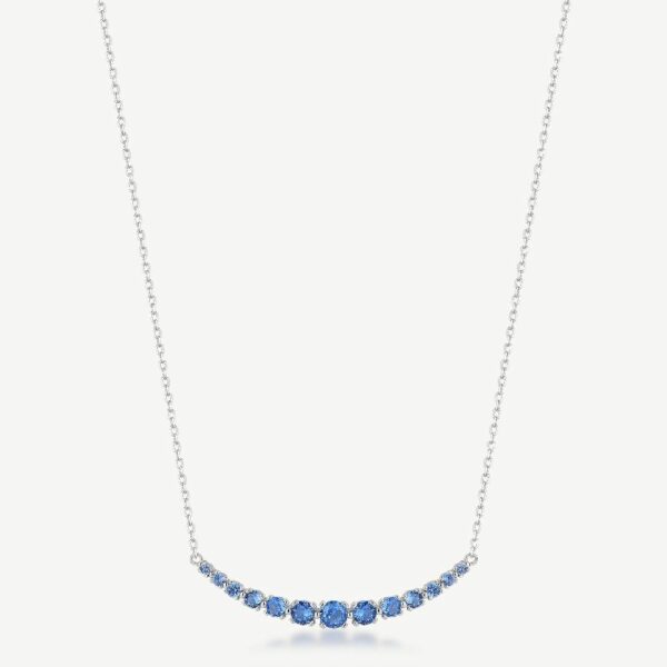 Collana FANCY in argento 925/1000 rodiato, e cubic zirconia sapphire