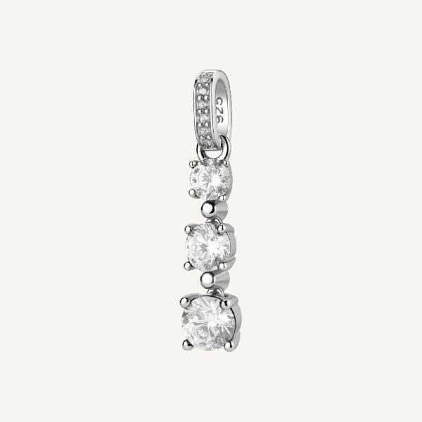 Pendente  FANCY in argento 925/1000 rodiato, e cubic zirconia white