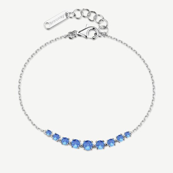 Bracciale FANCY in argento 925/1000 rodiato, e cubic zirconia sapphire