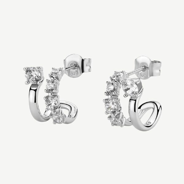 Orecchini  FANCY in argento 925/1000 rodiato, e cubic zirconia white