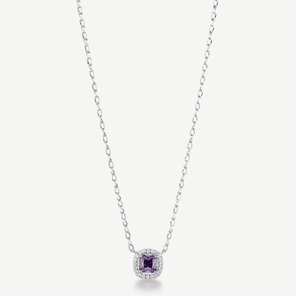 Collana FANCY in argento 925/1000 rodiato, e cubic zirconia amethyst