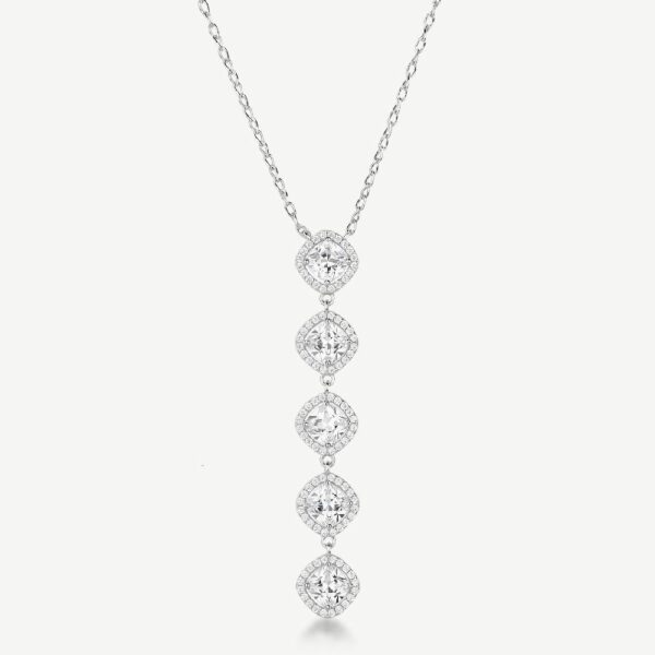 Collana FANCY in argento 925/1000 rodiato, e cubic zirconia white