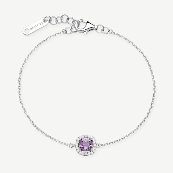 Bracciale FANCY in argento 925/1000 rodiato, e cubic zirconia amethyst