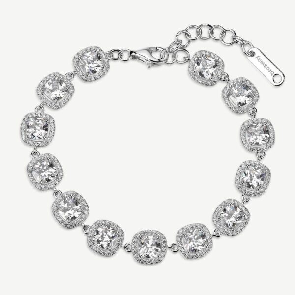 Bracciale FANCY in argento 925/1000 rodiato, e cubic zirconia white