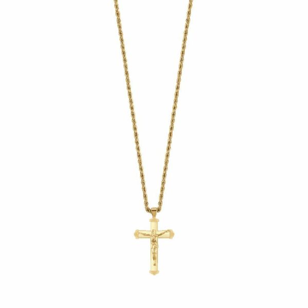 COLLANA UOMO IN ACCIAIO CON CROCIFISSO