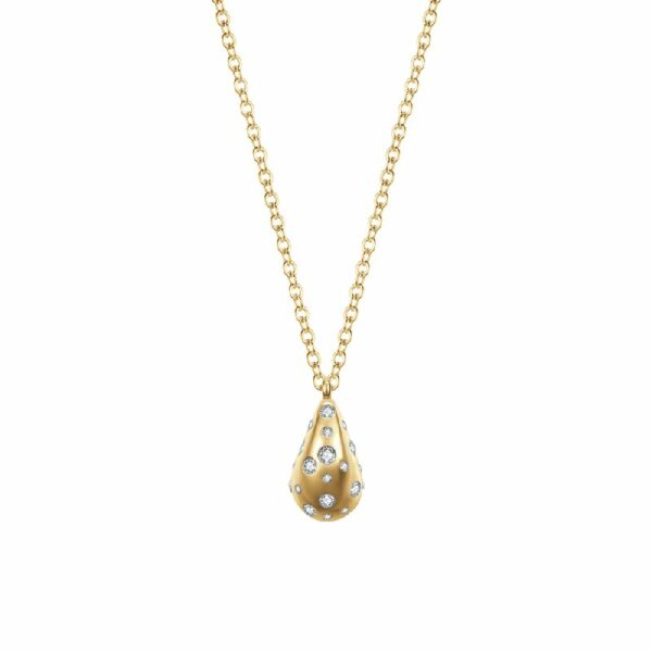 COLLANA DONNA GOCCIA IN ACCIAIO E IP GOLD CON CRISTALLI BIANCHI