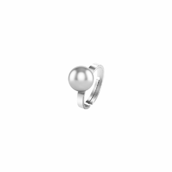 ANELLO DONNA CON SFERA LUCIDA IN ACCIAIO ED ACCIAIO IP GOLD