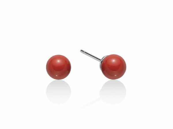 Orecchini corallo rosso - mm. 7