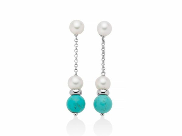Orecchini di perle con aulite turchese