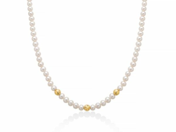 Collana di perle con boule in oro