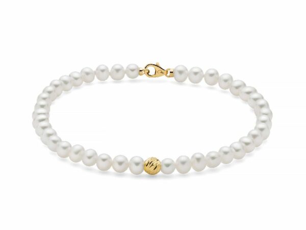 Bracciale di perle Oriente con centrale in oro giallo 375