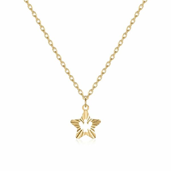Collana con stella e angelo traforato