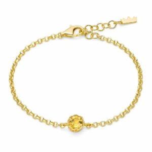 Bracciale in argento PVD oro con quarzo
