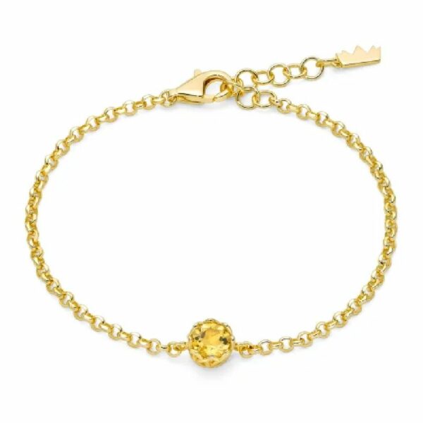 Bracciale in argento PVD oro con quarzo