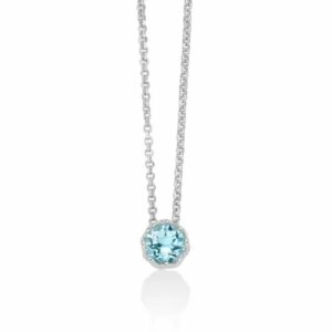 Collana in argento 925 con pendente topazio azzurro