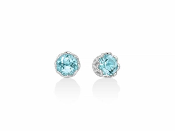 Orecchini a lobo in argento 925 con pietre topazio azzurro