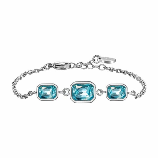 BRACCIALE DONNA CON CRISTALLI ACQUA MARINA