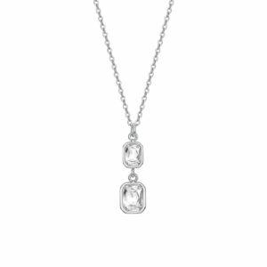 COLLANA DONNA IN ACCIAIO  CON CRISTALLI BIANCHI